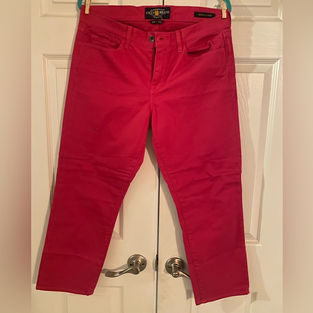 Lucky Brand Womens Pink Sofia Capri Denim Jeans New Without Tags. Size 14/32
